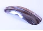 THRUXTON "Short Ribbed" Front Fender In Stainless Steel. Polished Stainless: 39cm long (15.5 Inches)