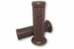 TPR Soft Grips Brown Diamond Pattern: Bonneville/T100/Thruxton/Scrambler. 25mm/ Inch Diameter Bars