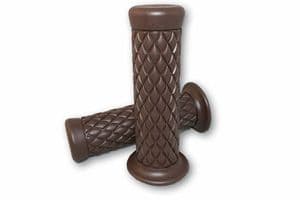 TPR Soft Grips Brown Diamond Pattern: Bonneville/T100/Thruxton/Scrambler. 25mm/ Inch Diameter Bars