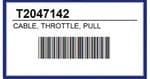 TRIUMPH America Throttle Cable "Pull" Triumph Genuine Part T2047142. Efi Models 2009on.