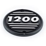 Triumph Bobber, T120, Thruxton 1200; Clutch Badge '1200' Black/Polished Fins