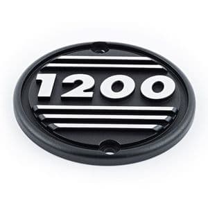 Triumph Bobber, T120, Thruxton 1200; Clutch Badge '1200' Black/Polished Fins