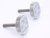 TRIUMPH Bonneville & Thruxton Rear Footpeg Eliminator Bolts Chrome: (Union Flag Logo)