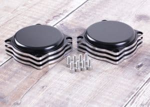 Triumph Carb Models 'Carb Caps' =Pair: Black Contrast Cut: