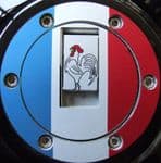 TRIUMPH Petrol/Gas Cap. Aluminium Tank Decal "Vive La France"