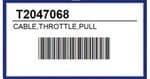 TRIUMPH Speedmaster Throttle Cable "Pull" Triumph Genuine Part T2047068 (Carb Models)