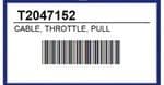TRIUMPH Speedmaster Throttle Cable "Push" Triumph Genuine Part T2047152 Efi Models.
