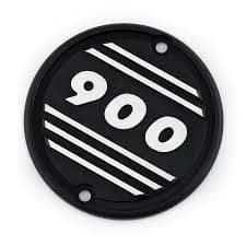 Triumph Street Cup, 900 Street Twin, T100. '900' Clutch Badge: Black/Polished Fins