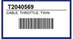 TRIUMPH Throttle Cable "Twin" Triumph Genuine Part T2040569 Bonneville SE Cast Wheel 2009on.