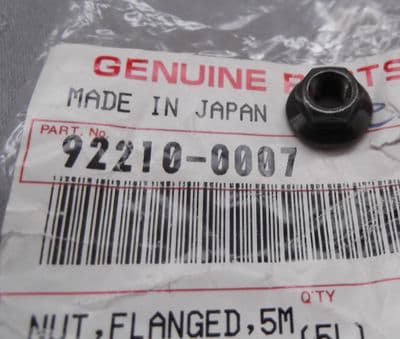 Genuine Kawasaki Flanged Nut M5 Black 92210-0007