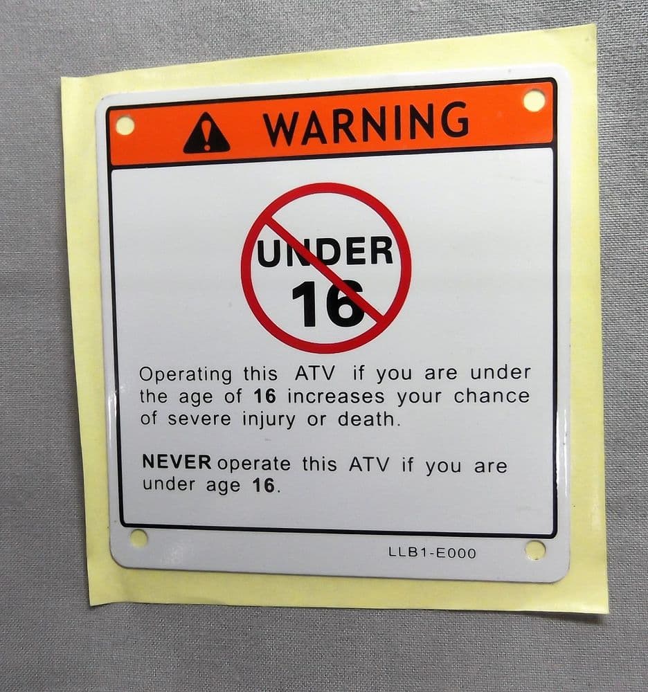 Kymco Warning Decal - Age Limit 87517-LLB1-E00-T01