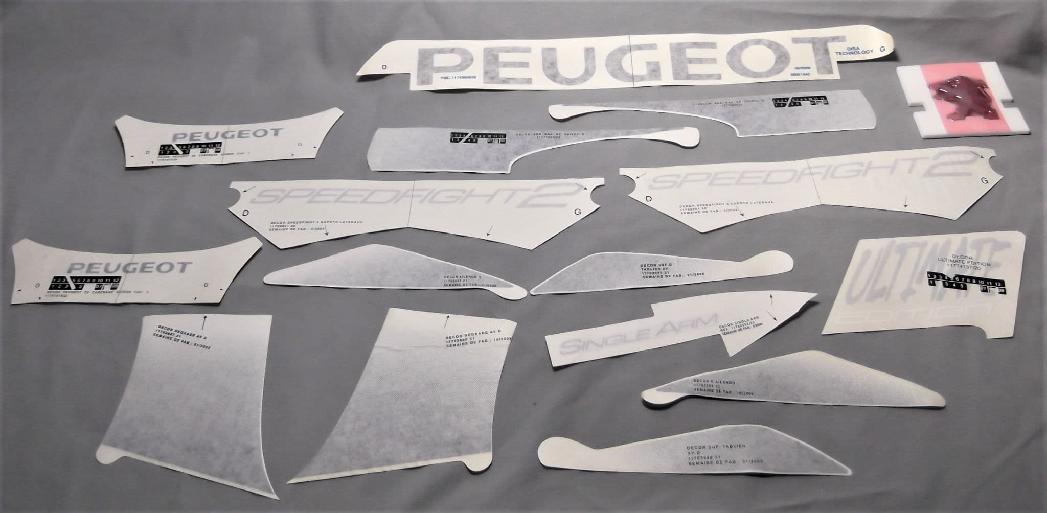 Peugeot Speedfight 2 Sticker/Decal Set *SILVER & BLACK* 50, 70, 100, Speedy Pug