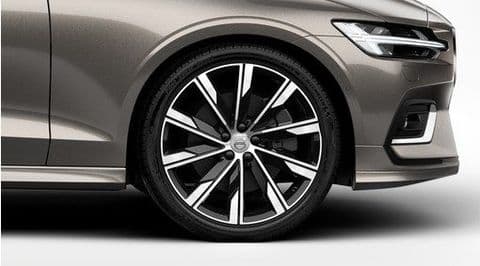 New V60 20" 10-Spoke Turbine Black Diamond Cut Alloy Wheel & Tyre x4 package