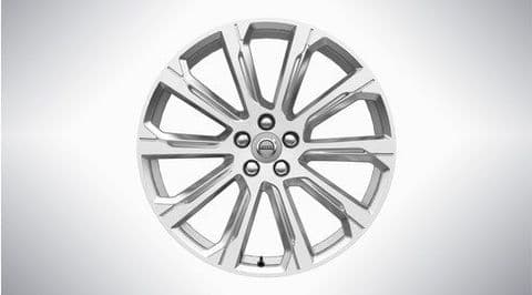 V90 20" 10-Spoke Silver Diamond Cut Alloy Wheel