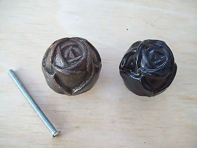 (CODE 10) ROSE FANCY WROUGHT IRON CUPBOARD CANET DRAWER KITCHEN DOOR KNOBS
