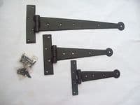 1 pair BLACKSMITH HAND FORGED CAST IRON BEESWAX DOOR CANET GATE TEE T HINGES