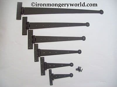 1 pair BLACKSMITH HAND FORGED CAST IRON BEESWAX DOOR CANET GATE TEE T HINGES