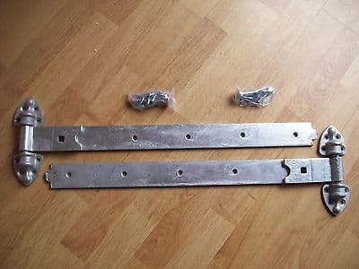 1 pair GALVANISED HEAVY REVERSIBLE HINGES FOR LARGE STABLE DOORS GATES