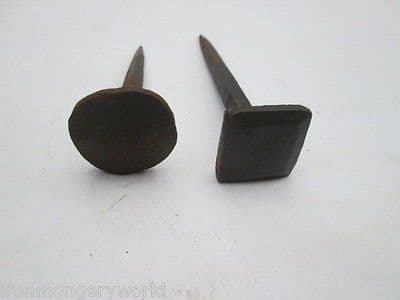 1 X HAND FORGED CAST IRON RUSTIC BLACK WAX DOOR WOOD STUDS NAIL ANTIQUE