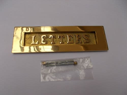 10" Letters Embossed Letter Plate Polished Brass