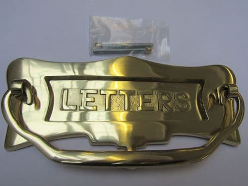 10" Letters Embossed Postal Door Knocker Polished Brass