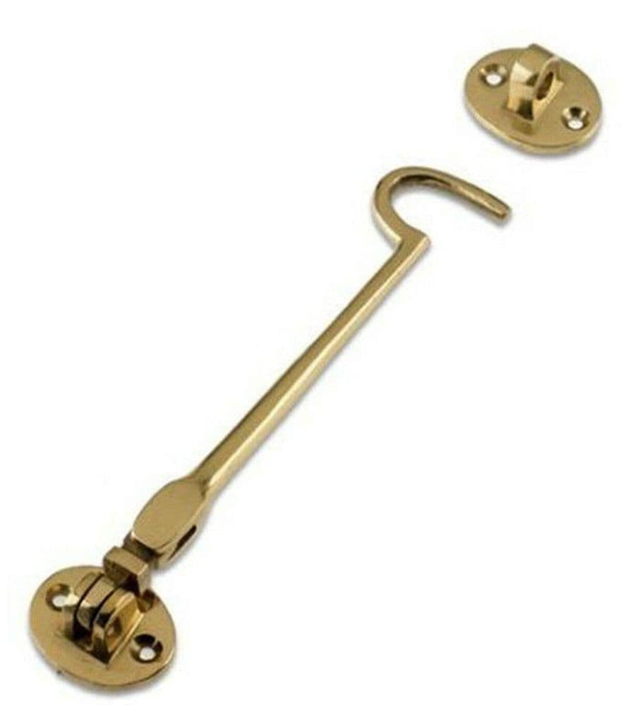 10" Plain Polished Brass Can Hook