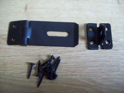 10 X 3" BLACK SAFETY HASP & / AND STAPLE,SHEDS HUTCH GATES DOORS LOCK LATCH