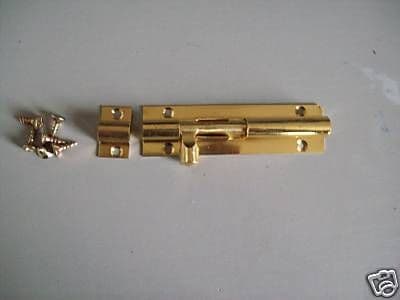 10 X 4" /100mm Brass Bathroom Bolt New