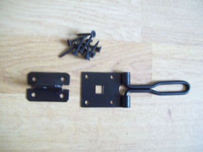 10 X 5" Black Wire Hasp &/and Staple,shed Rabt Hutch Gates Doors Catch Latch