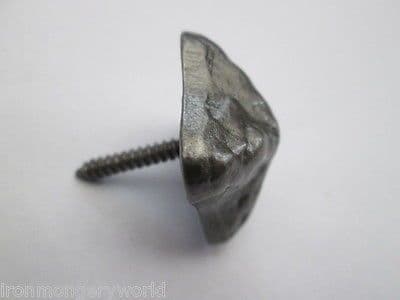 10 X ANTIQUE SILVER SCREW IN DECORATIVE CAST IRON TUDOR DOOR WOOD STUDS
