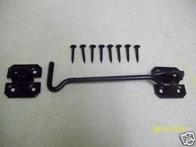 10 X Black Can Hook 6"/150mm + Screws New