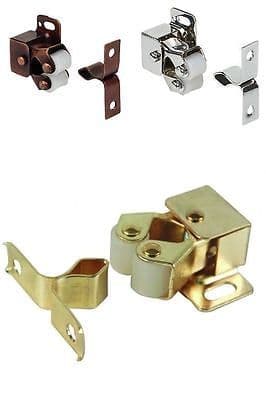 10 X DOUBLE TWIN ROLLER CATCH CARAVAN CUPBOARD CANET DOOR CATCH LATCH + SCREWS