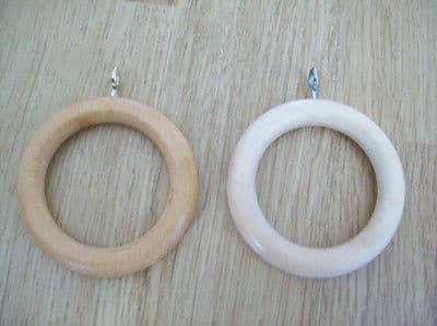 10 X LARGE WOODEN/WOOD CURTAIN DRAPERY POLE RINGS