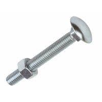 10 X M6 X 75mm Coach Carriage Bolts With Nuts
