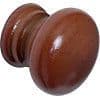 10 X MAHOGANY WOODEN ROUND CUPBOARD CANET DRAWER KITCHEN DOOR KNOBS HANDLES
