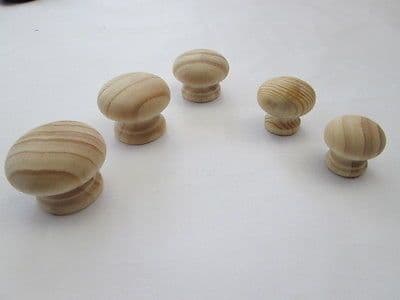 10 x WOODEN ROUND PINE CUPBOARD CANET CHEST DRAWER KITCHEN DOOR KNOB HANDLES