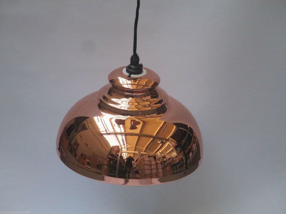 11" Pendant Shade With Fittings Copper Effect