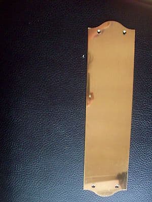 12" 300mm x 75mm SOLID POLISHED BRASS REGENCY FINGER PLATE DOOR PUSH PLATE NEW