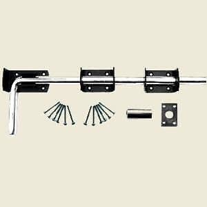 12" BLACK SURFACE GARAGE DOOR DROP CANE BOLT