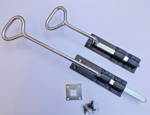 12" Garage Gate Bow Bolt Black