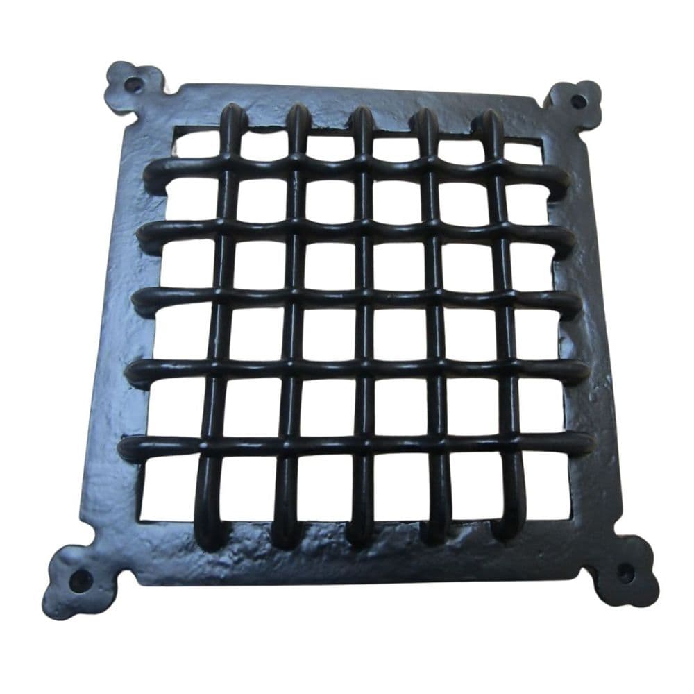 12" Gothic Medieval Grille Cover Black Antique