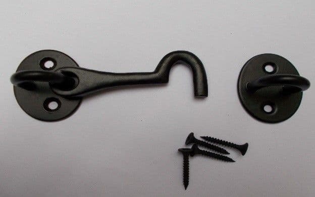 12" Plain Cast Iron Can Hook Black Antique