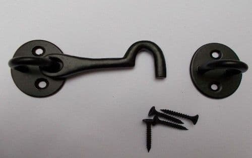 12" Plain Cast Iron Can Hook Black Antique