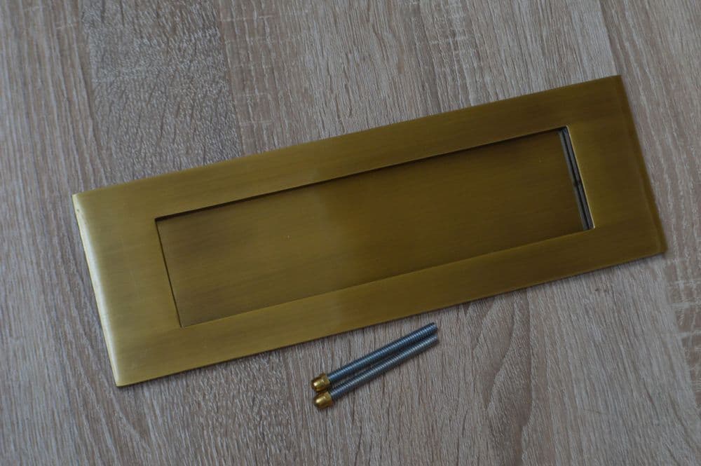 12" Plain Letter Plate Antique Brass