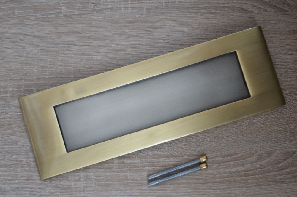 12" Plain Letter Plate Antique Pewter And Antique Brass