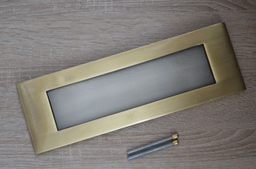 12" Plain Letter Plate Antique Pewter And Antique Brass