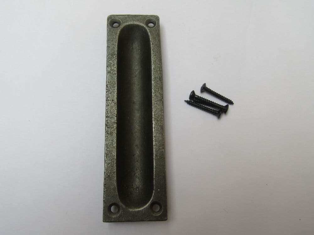 130mm Sliding Slim Recessed Handle Antique Iron