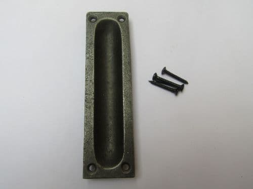 130mm Sliding Slim Recessed Handle Antique Iron