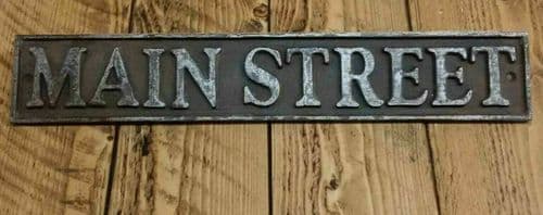 17" Antique Iron Main Street Plaque