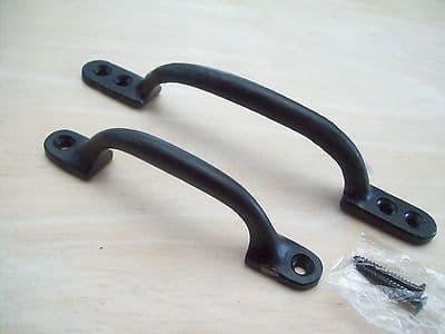 2 sizes BLACK CAST IRON KITCHEN CANET DOOR CUPBOARD DRAWER PULL HANDLES